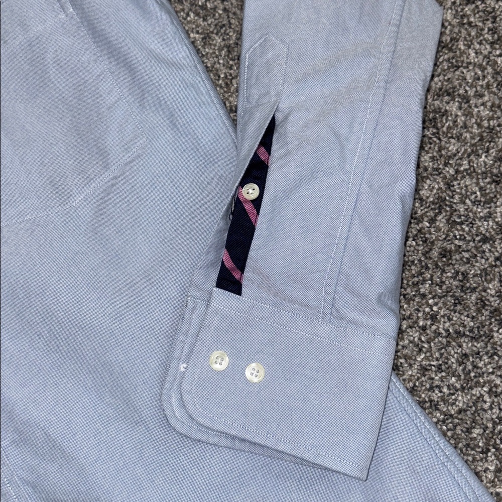 Weyhill & Wharf The Preparatory Oxford in Pink & Navy Wide Repp Sporting Blue - Picture 4 of 10